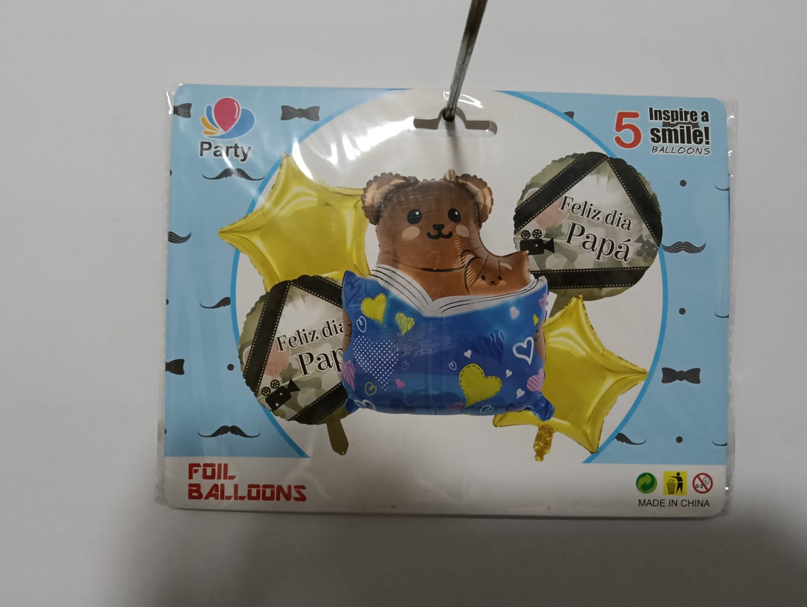FELIZ DIA PAPÁ SET DE 5 GLOBOS METÁLICOS