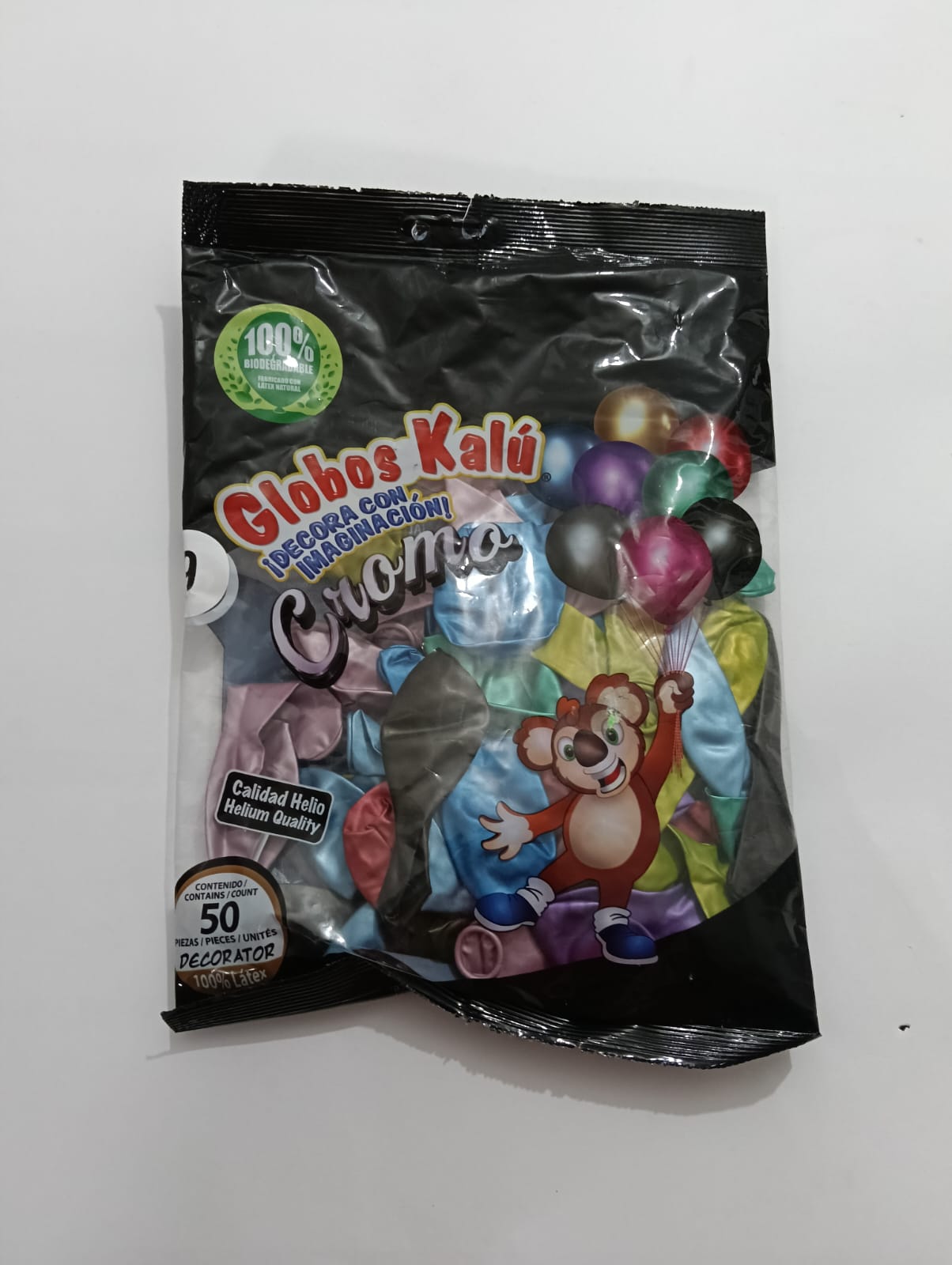 GLOBO KALU # 9  CROMO METÁLICO SURTIDO 50 PZAS