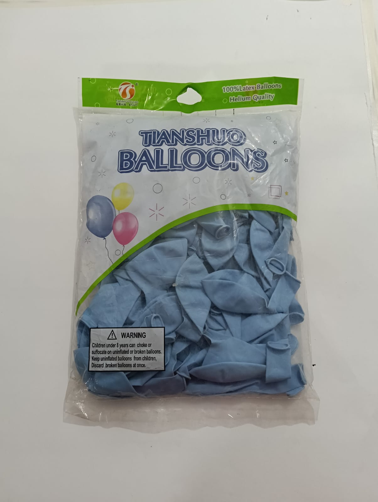 GLOBO BALLONS #12 AZUL PASTEL 100 PZAS