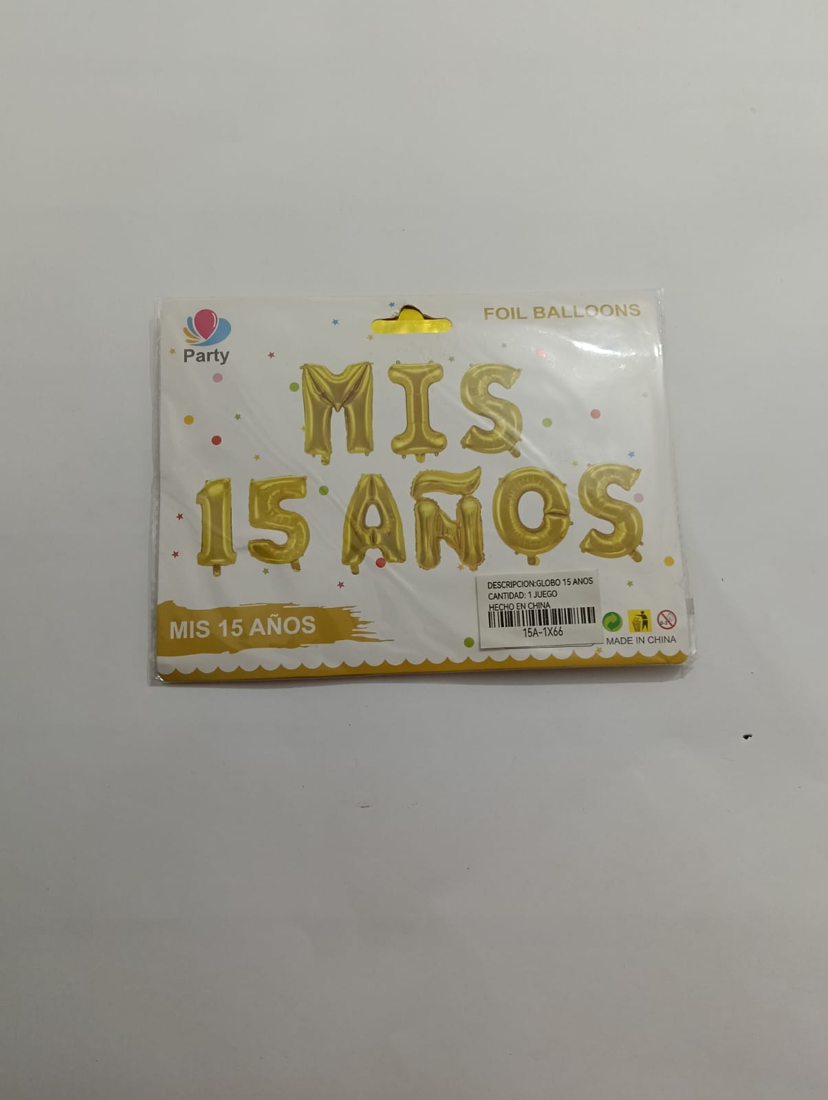LETRERO GLOBO XV AÑOS