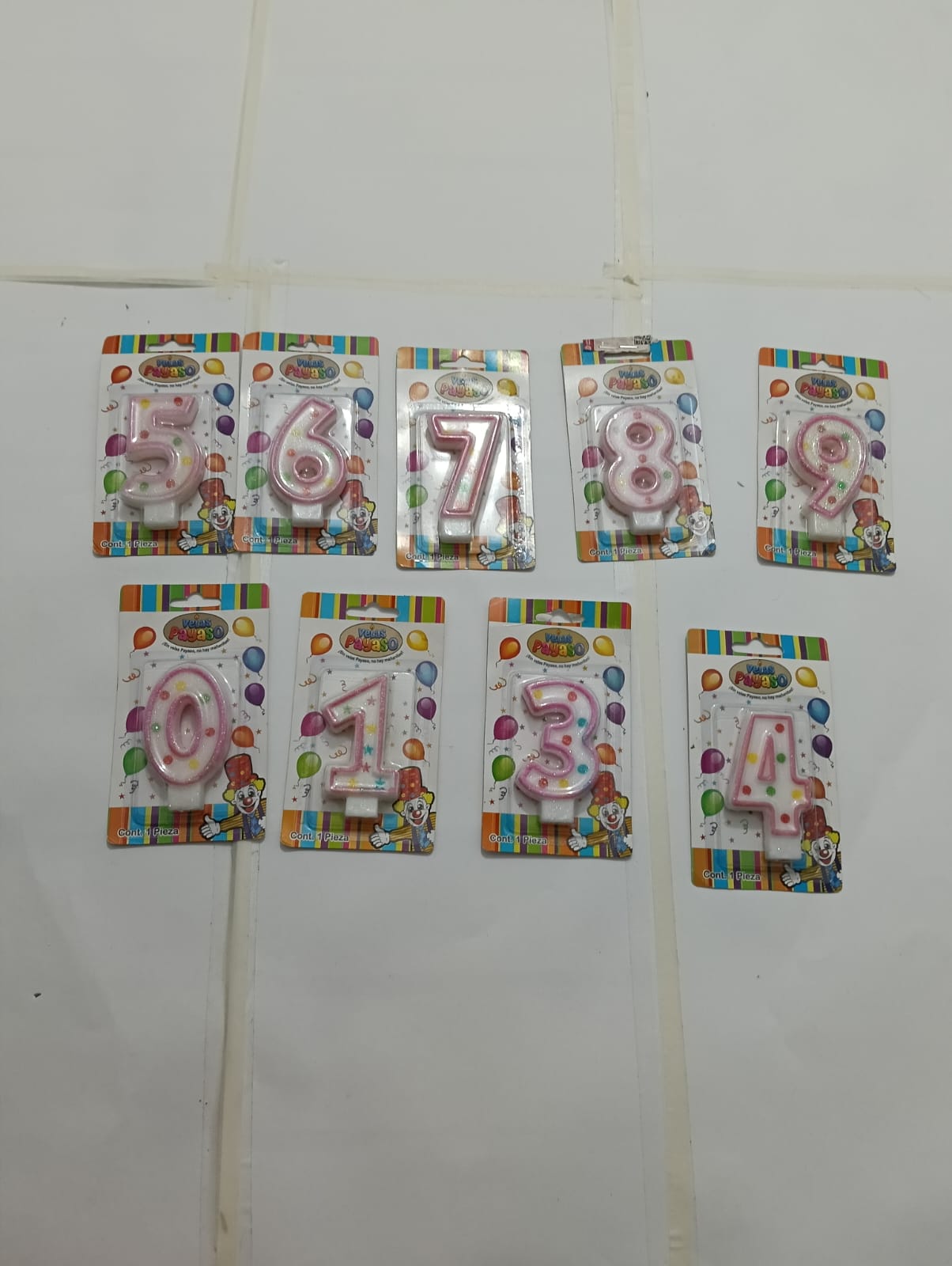VELA NÚMERO PAYASO CERA ROSA