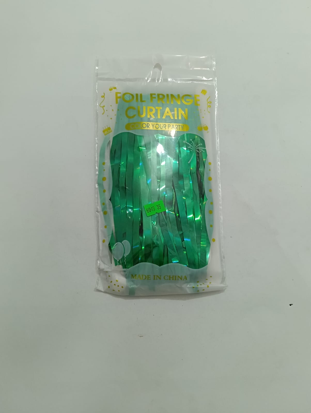 CORTINA LLUVIA VERDE BANDERA METÁLICO