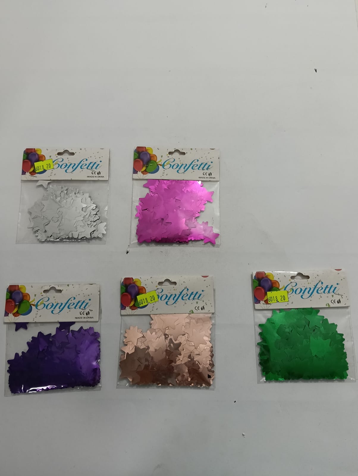 CONFETI METÁLICO FORMA ESTRELLA PARA GLOBO