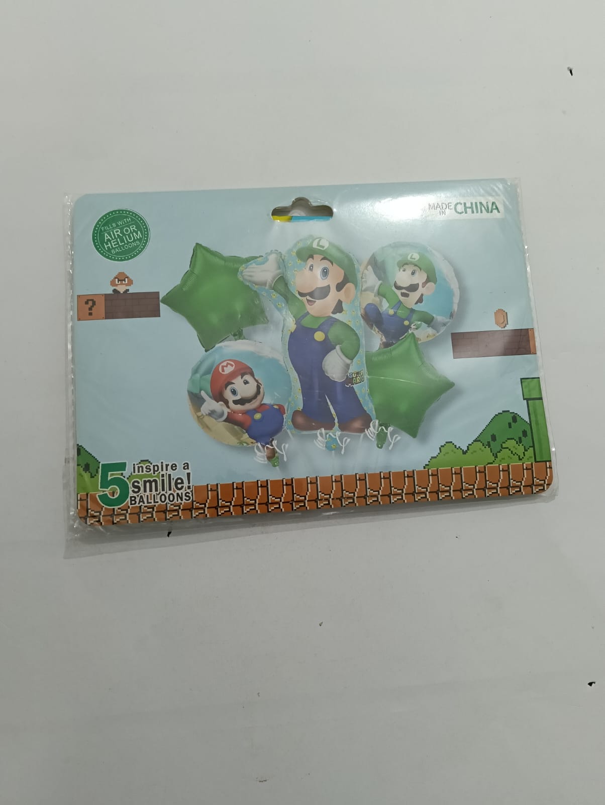 LUIGI MARIO BROS SET 5 GLOBOS
