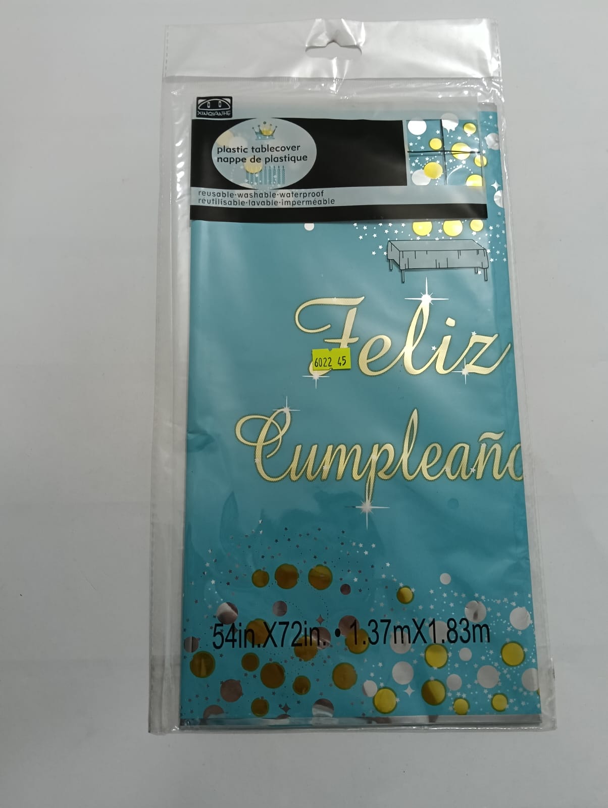 MANTEL BOLITAS METÁLICO (137CMX183CM)