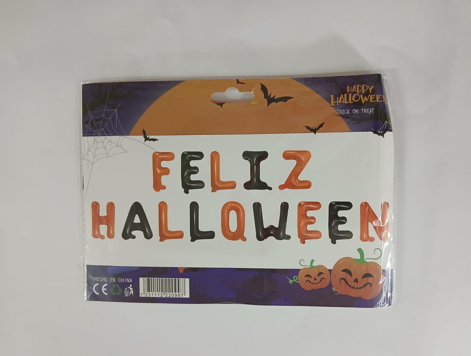 LETRERO DE GLOBOS FELIZ HALLOWEEN