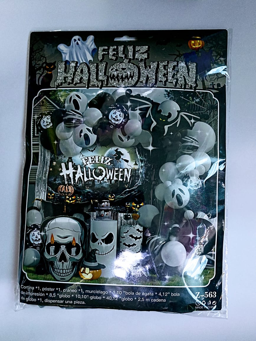 ARCO COMPLETO HALLOWEEN CALAVERA (BLANCO,NEGRO)