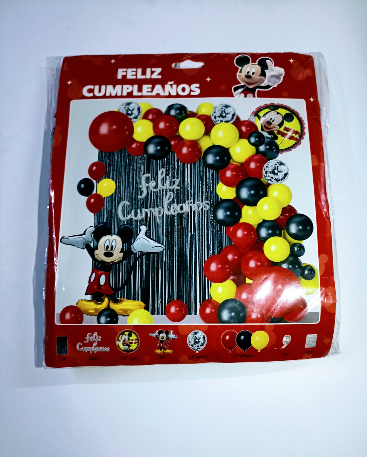 MICKEY MOUSE ARCO COMPLETO PERSONAJE (AMARILLO,NEGRO,ROJO)