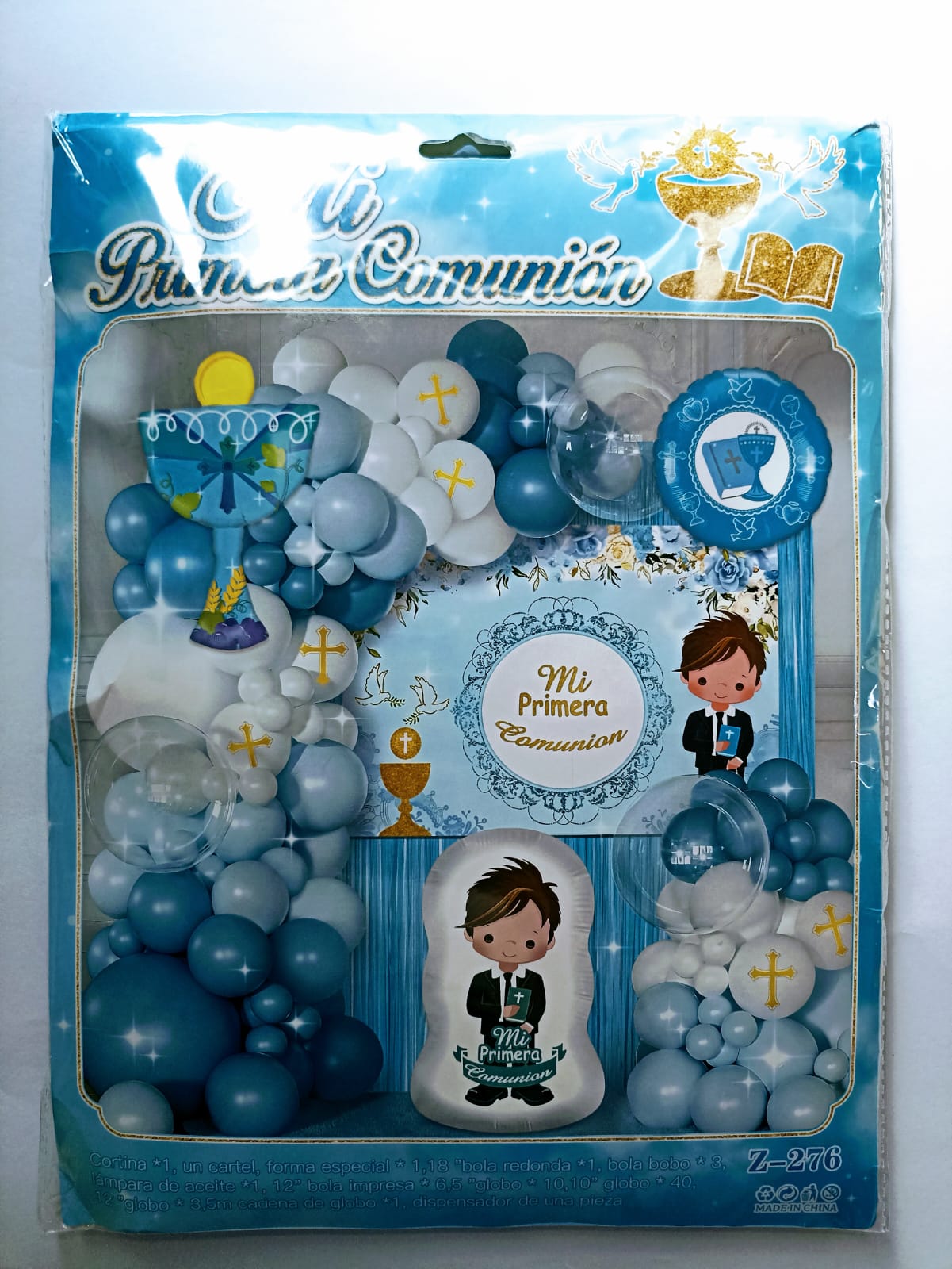 PRIMERA COMUNION ARCO COMPLETO  (AZUL,BLANCO)