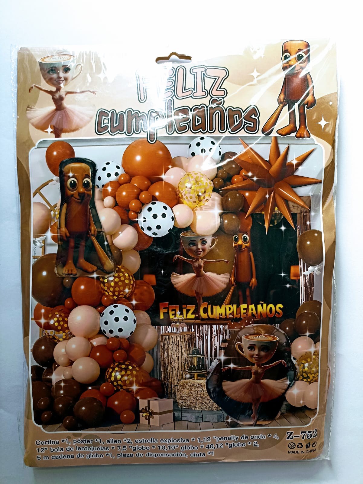 ARCO COMPLETO PERSONAJE TRALALEROS (CAFE,BEIGE)