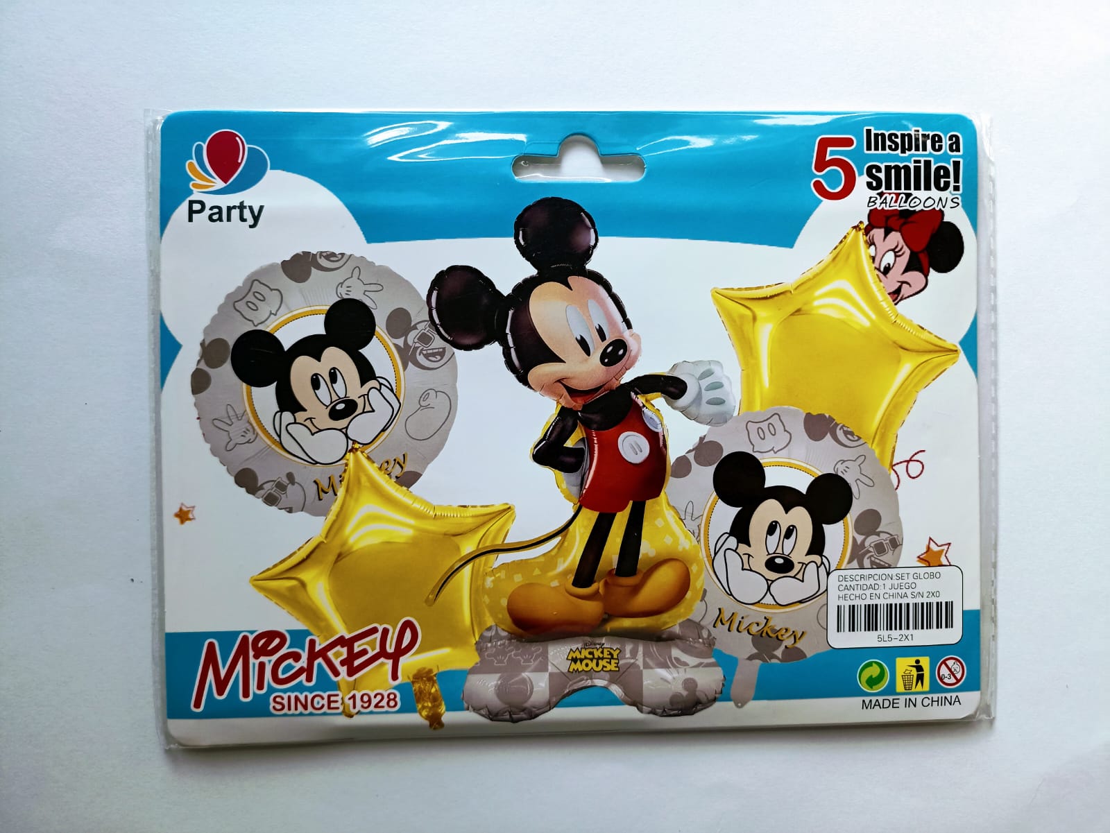 MICKEY SET DE 5 GLOBOS METALICOS