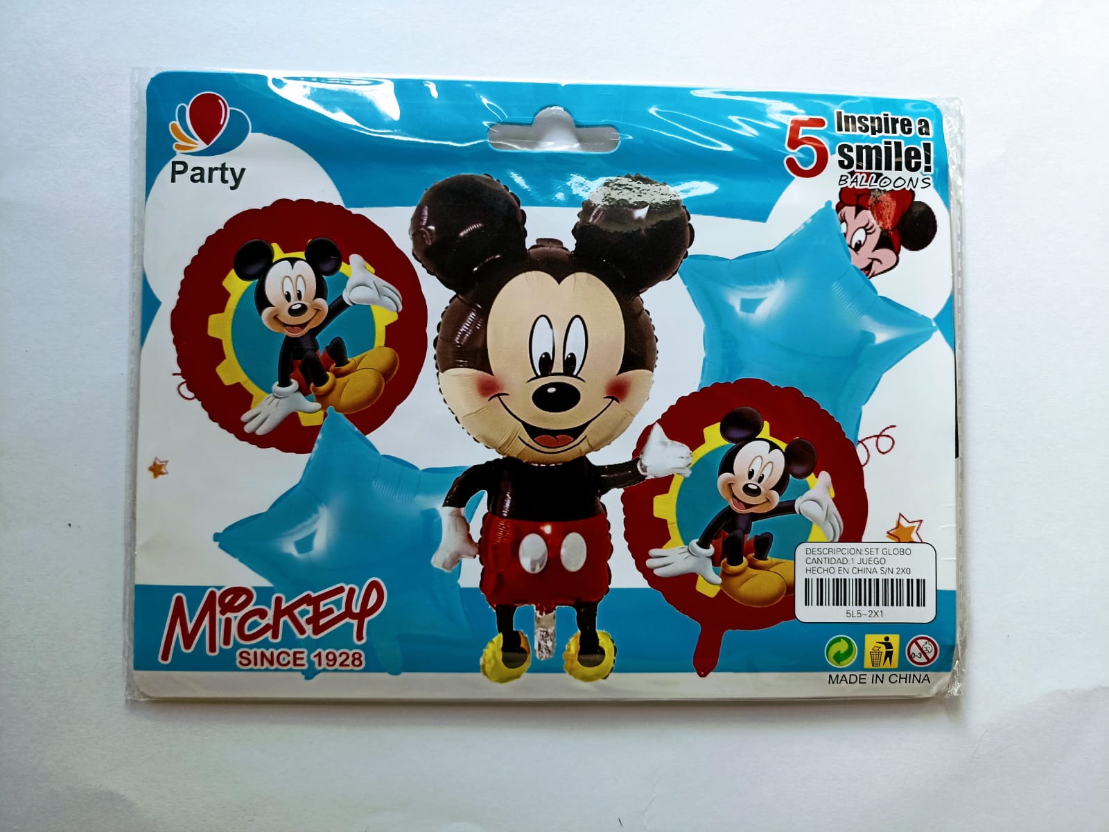 MICKEY SET DE 5 GLOBOS METALICOS
