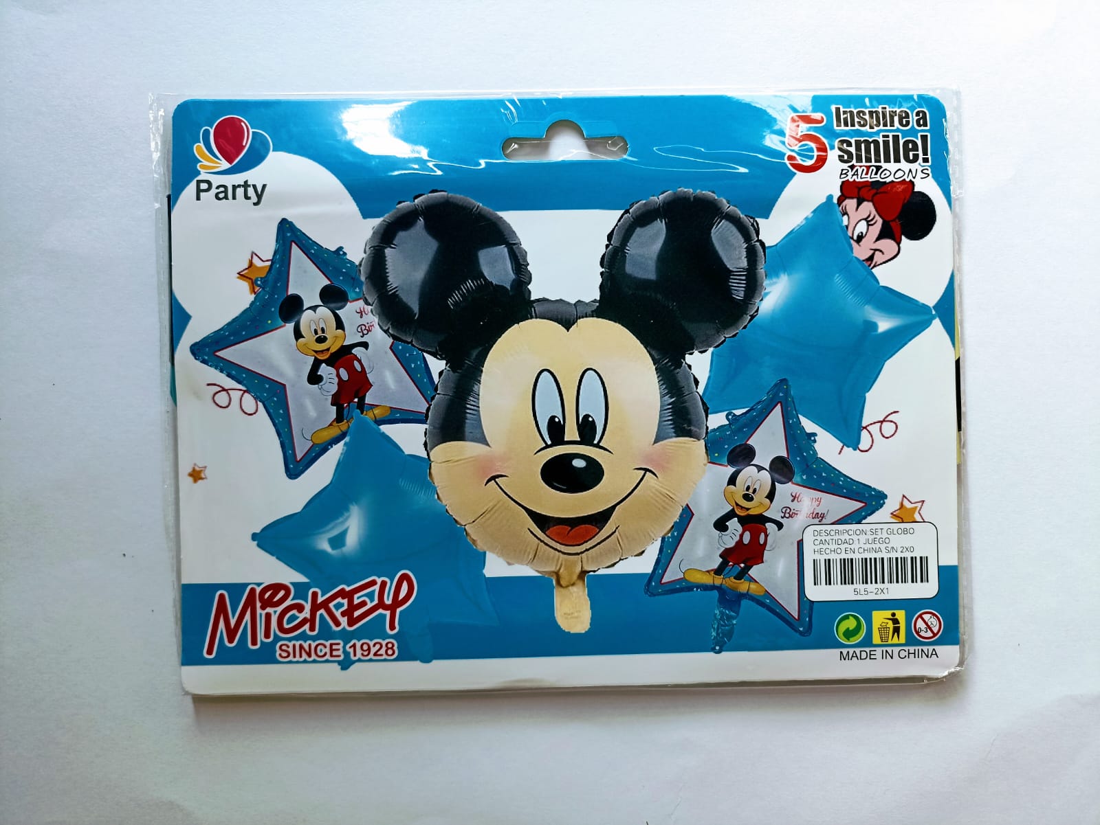 MICKEY CARA SET DE 5 GLOBOS METALICOS