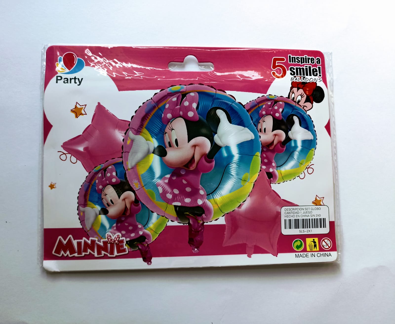 MINNIE SET DE 5 GLOBOS METALICOS
