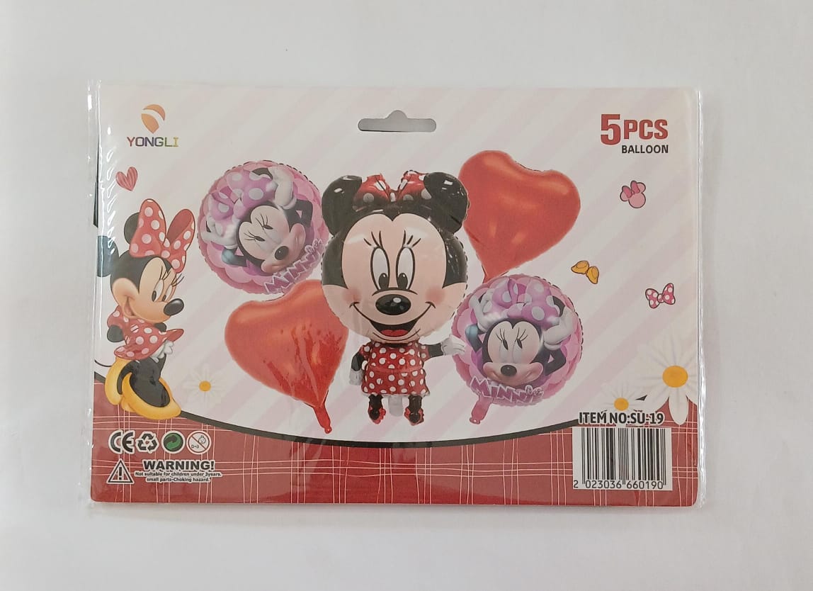 MINNIE SET DE 5 GLOBOS METALICOS